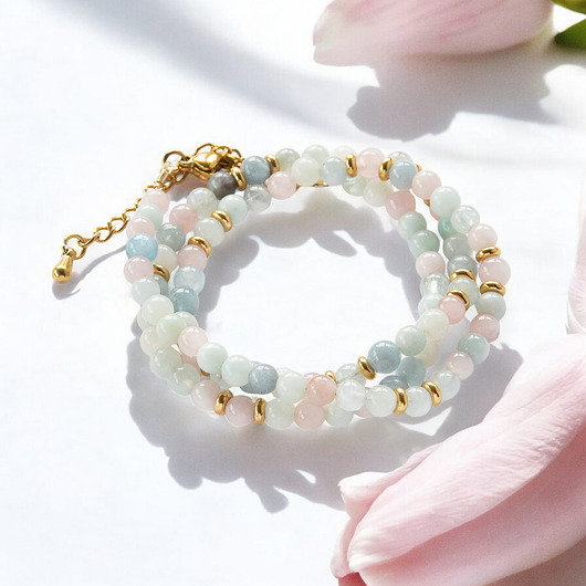 korale Naszyjnik z kamieni naturalnych - morganit