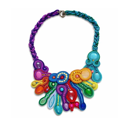 kolie Kolorowy Bajkowiec - naszyjnik Soutache