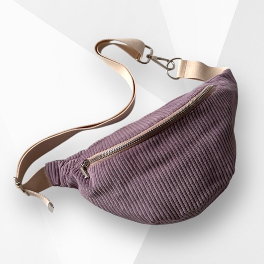 saszetka nerka Nerka saszetka z kieszonką sztruksowa fioletowa