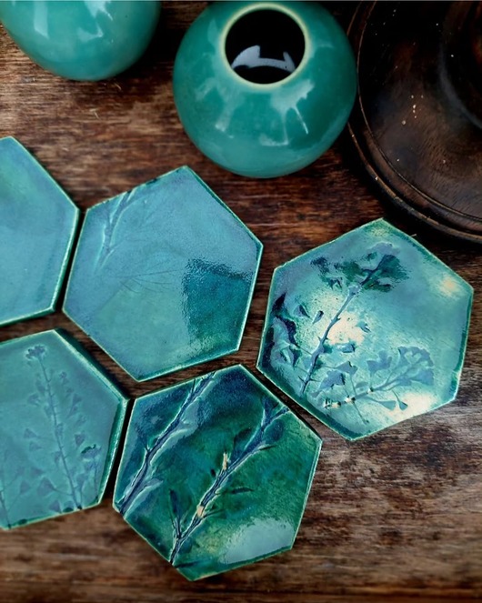 Ozdoby na ścianę Kafle ceramiczne dekoracyjne 10 sztuk