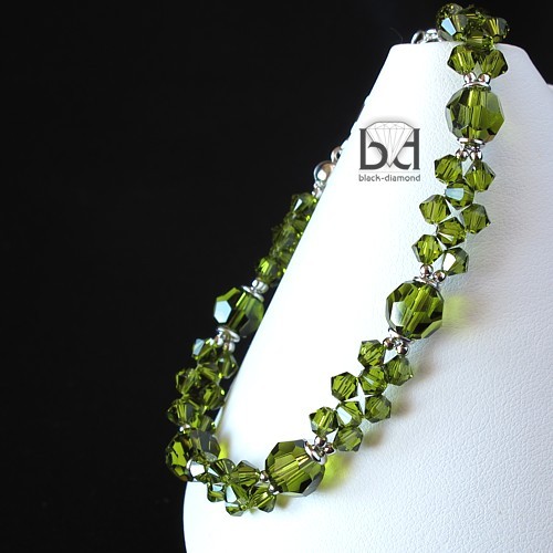 Oliwkowa Koronkowa - kryształ Swarovski Black Diamond