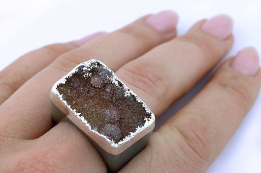 InspiRING 1/4 Silver Szary rozmiar 16 Brazi Druse Jewelry