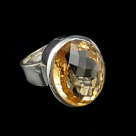 pierścionki srebrne Pierścionek barokowy cytryn