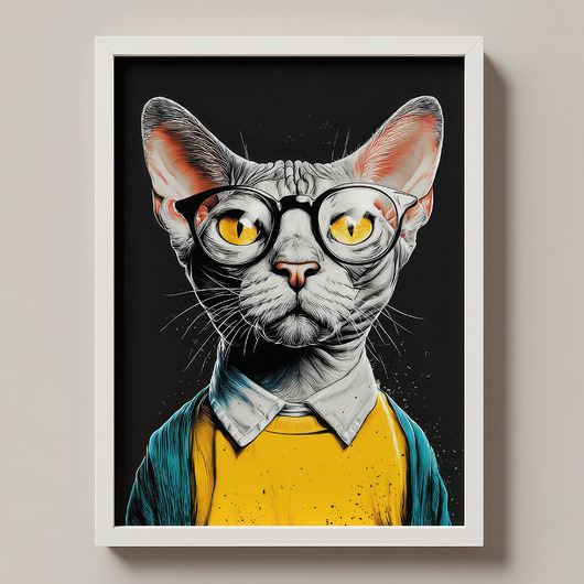 plakaty Grafika na plakacie Hipsterski kot