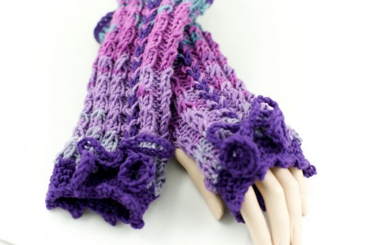 Rękawiczki  &quot; MELANGE  VIOLET &quot; HERBE DESIGN