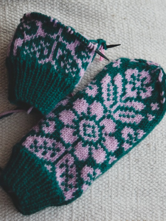 rękawiczki damskie Rękawiczki flower wełniane