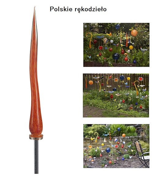 Szklana Ozdoba Ogrodowa Sopel Pomarańczowy GALAERIA