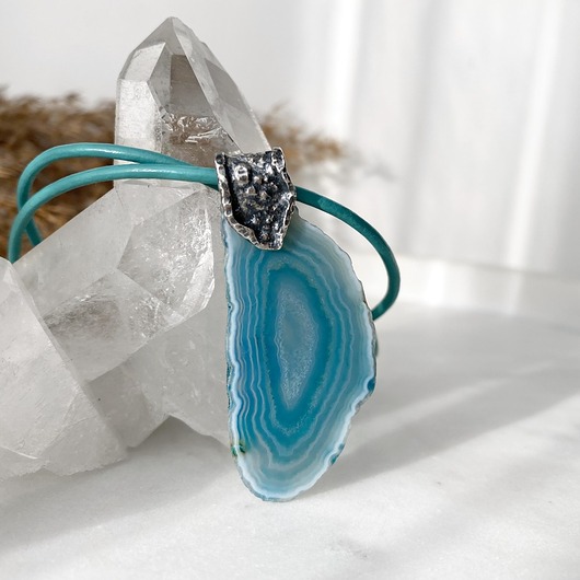 srebrne naszyjniki Turkusowe fale
