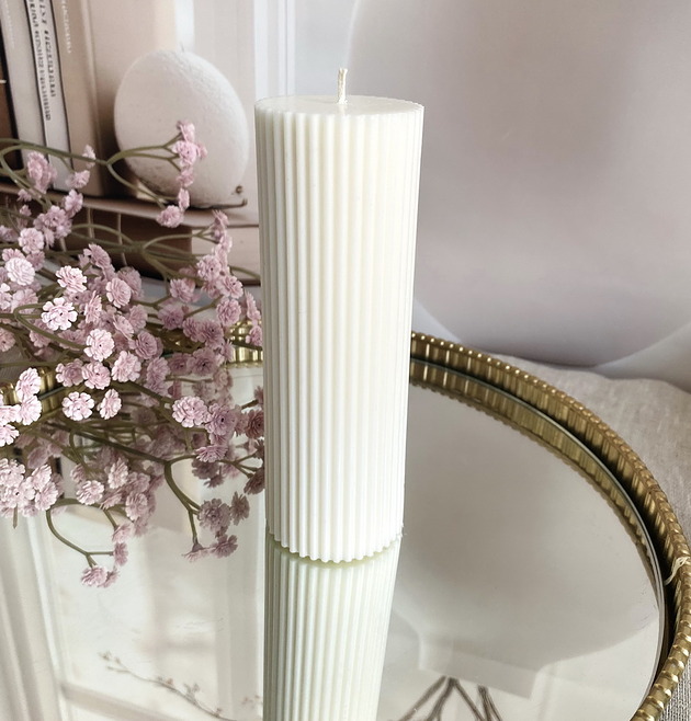 świeczniki i świece Świeca ekologiczna sojowa dekoracyjna kolumnowa "Linea" 150x50mm