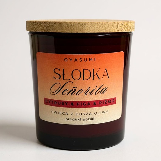świeczniki i świece Świeca  zapachowa z wosku oliwnego Słodka Seniorita