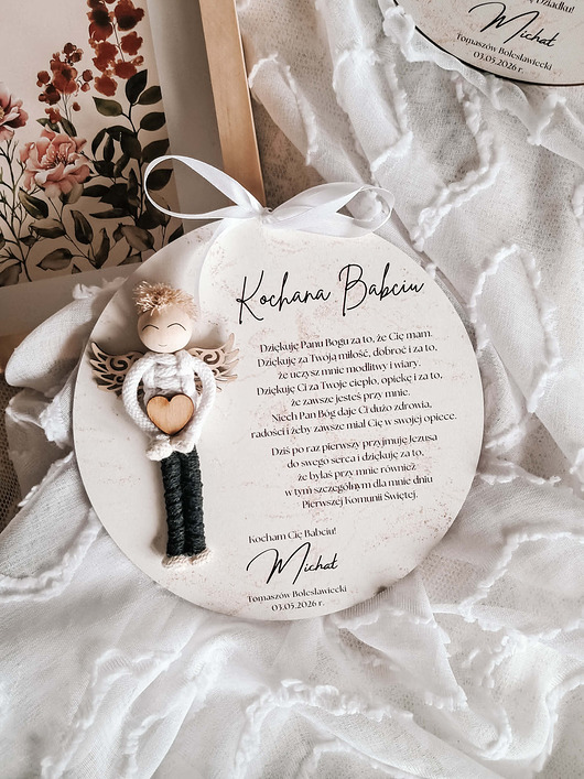 komunia - pozostałe Podziękowania Komunijne dla BABCI od chłopcca Komunia Święta