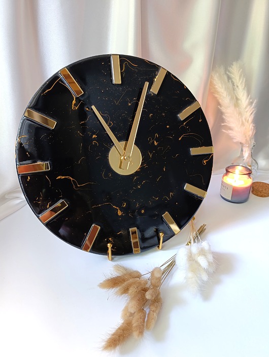 zegary Zegar ścienny z żywicy epoksydowej - 30 cm