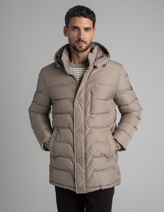 płaszcze i kurtki męskie Zimowa kurtka męska recale beżowa