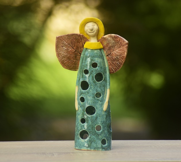 figurki i rzeźby Anioł ceramiczny rękodzieło