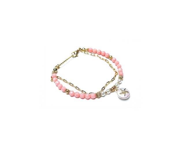 bransoletki z kamieni naturalnych Sea collection /koral pink/ 17.07.25/ bransoletka