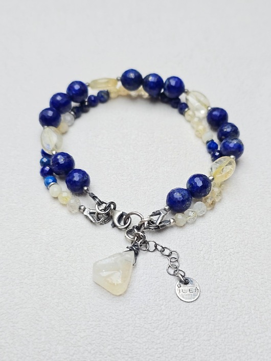 bransoletki srebrne Bransoletka Cytrynowo Lapisowa