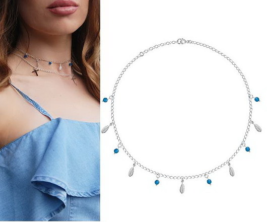 Choker - łańcuszek z piórkami - srebro 925 Coccola JEWELLERY