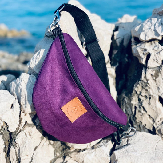 saszetka nerka Nerka / torebka z eko zamszu "Mili Belt Bag L" - fioletowa