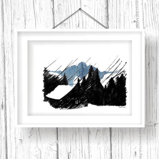 Wieczór Zimowy... - ilustracja A4 Parallel World