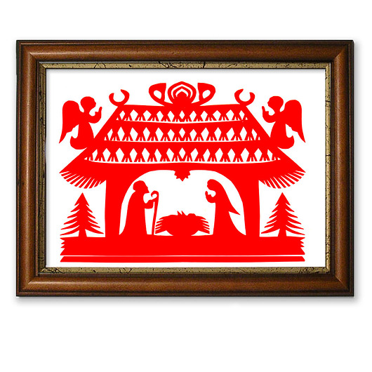 inne Stajenka Betlejemska (handmade Art Papercut)_Kurpie Region