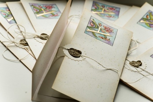 Elegancki papier listowy z inicjałem A HERBE DESIGN