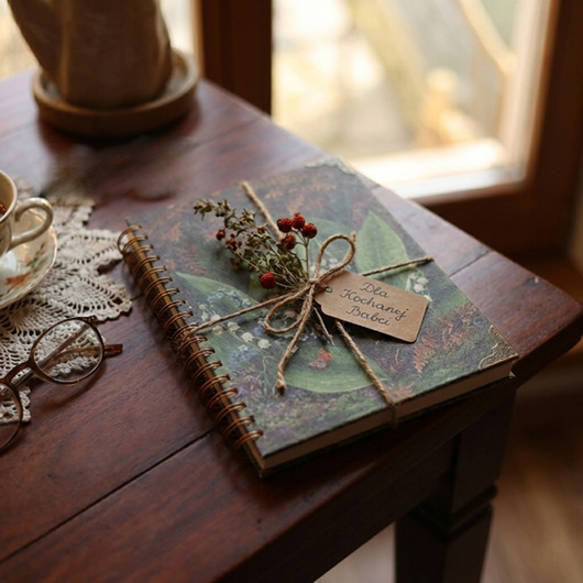 kalendarze i plannery PRAEZENT DLA BABCI Lniany  Planner 2026 Kalendarz zbioru ziół