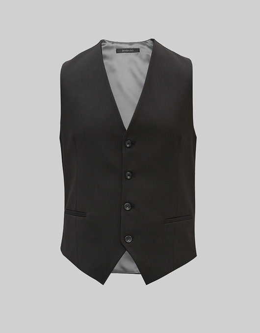 moda - inne Kamizelka elegancka do garnituru galatro slim fit czarny 52