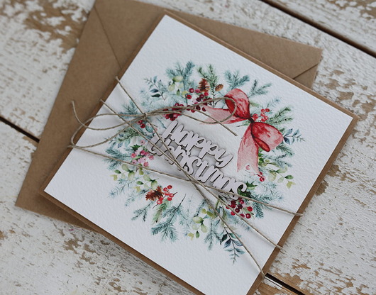 kartki świąteczne Kartka świąteczna ręcznie robiona na Boże Narodzenie Happy Christmas
