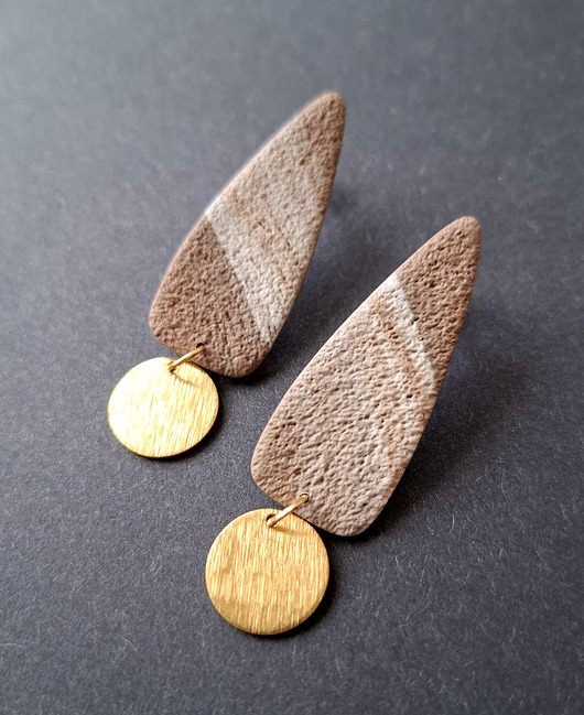 kolczyki z masy plastycznej Kolczyki ruchome piaski no2