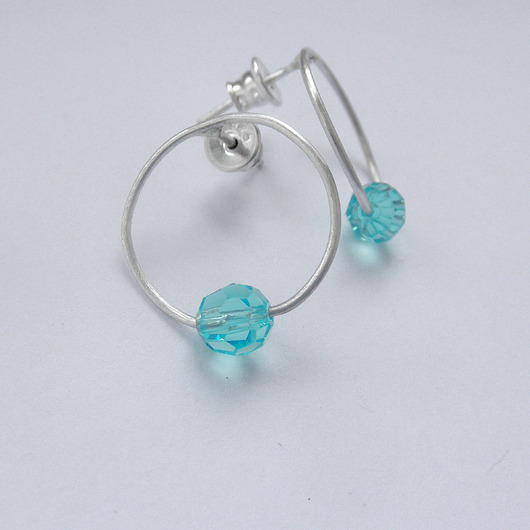 kolczyki z kamieniami Kolczyki OKRĄG