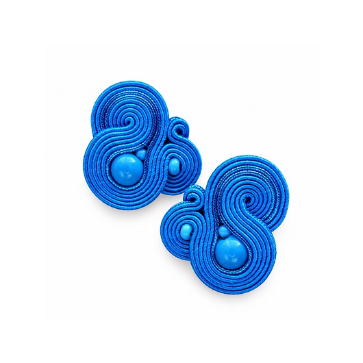kolczyki soutache Niebieskie kolczyki sutasz