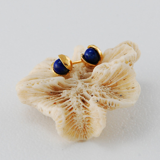 kolczyki srebrne Kolczyki srebrne mini KONWALIE z lapis lazuli