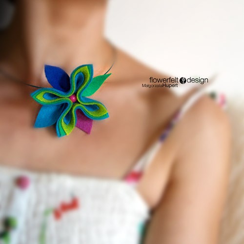 zielona z fuksją FlowerFelt Design
