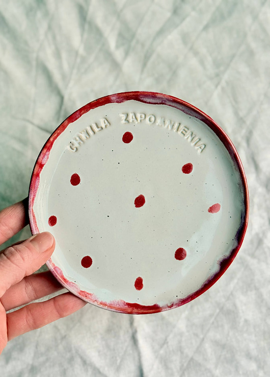 patery i talerze Talerz deserowy z napisem