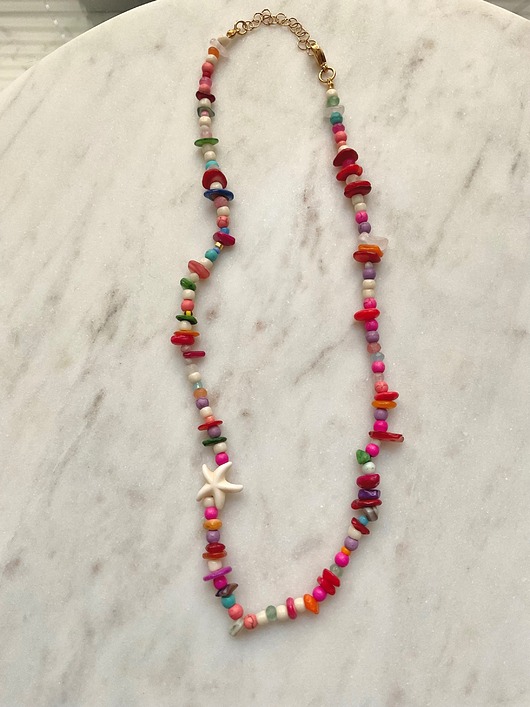 chokery Naszyjnik z nieregularnych kamieni z rozgwiazdą