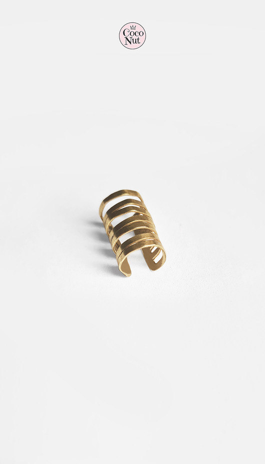 nausznice Nausznica LINES złocona na szczyt ucha