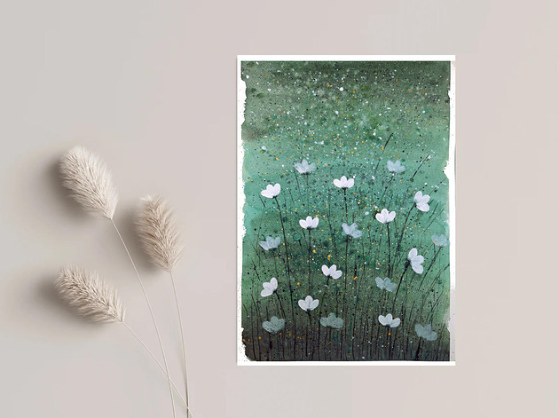 obrazy Oryginalna akwarela. Łąka A3