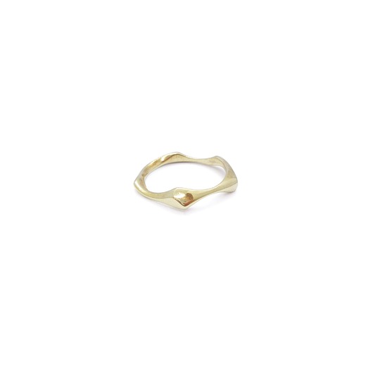 pierścionki - różne WAVES thin / brass RING