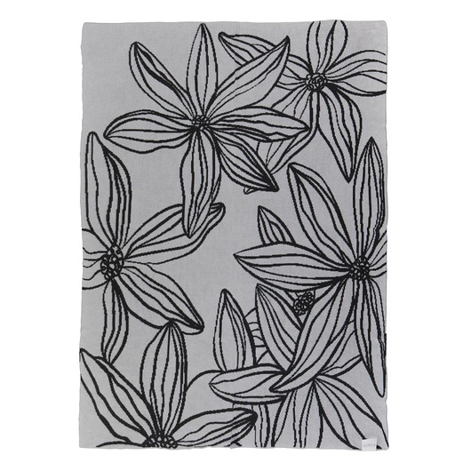 kocyki, kołderki, pościel dla dzieci Kocyk ""Lilie" żakard gray/graphite