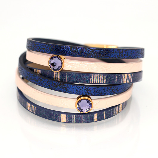 Bransoletka Fun Swarovski granat i łosoś KociokwikJewelry