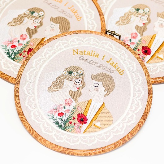 Ślub - inne Ślubna, indywidualna dedykacja, haft w oprawie vintage