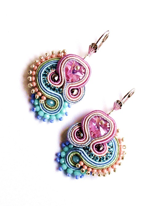 kolczyki soutache Sutaszowe kolczyki MALEDIWY