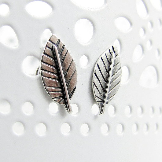 kolczyki srebrne Kolczyki srebrne Mini silver leaves