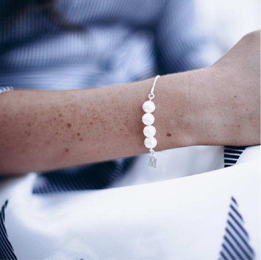 Bransoletka z perłami for4 - Srebrna MEIKA PEARLS