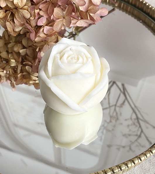 świeczniki i świece Świeca sojowa ekologiczna dekoracyjna "Rose" 57x60mm