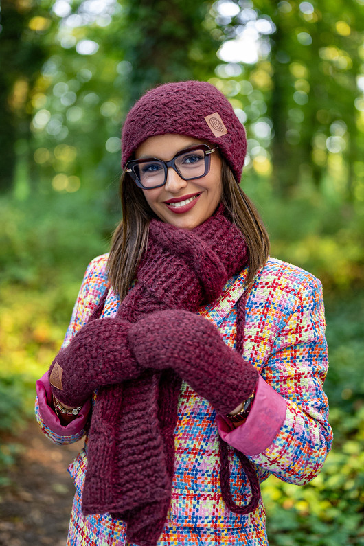 szale damskie Szal MERINO Bordo