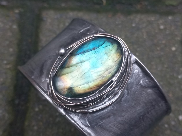 bransoletki wire wrapping Kolorowe oko - bransoletka regulowana