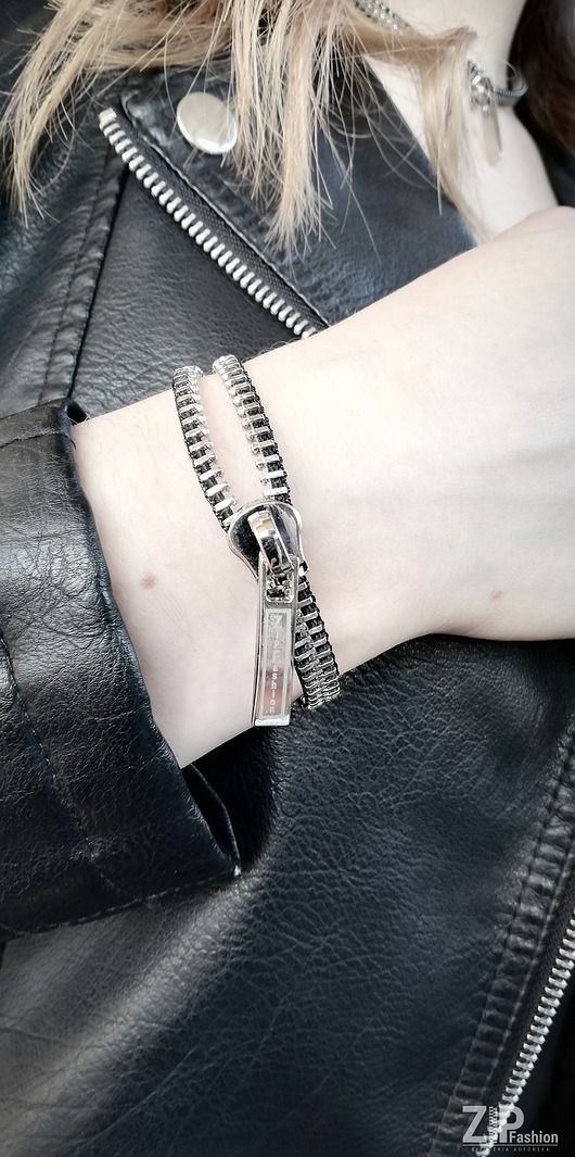 Designerska rockowa męska bransoleta ZipFashion