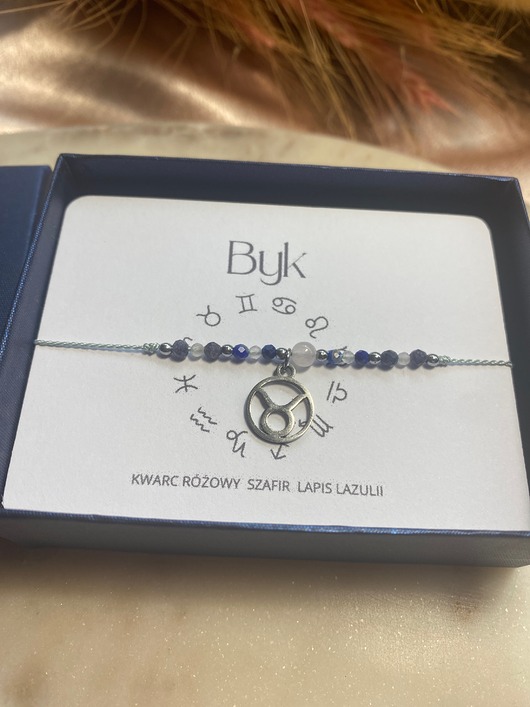bransoletki na sznurku Bransoletka na jedwabnej nici kamienie naturalne Zodiak Byk