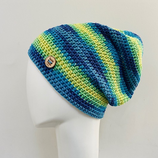 czapki damskie Czapka przejściowa cienka beanie smerf bawełna